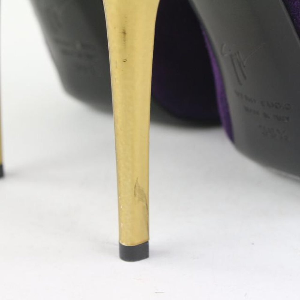 Giuseppe Zanotti Women's 39.5 Purple Suede x Gold Nana Heels 1116gz45 - Picture 6 of 12